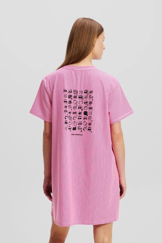Karl Lagerfeld koszula nocna bawełniana IKON A2W45011 różowy AA00