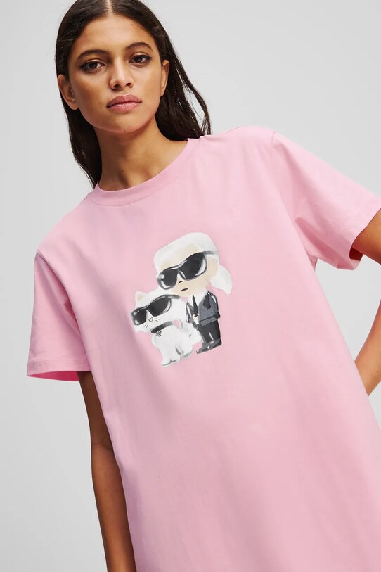 Karl Lagerfeld koszula nocna bawełniana A3W45007 różowy AA00