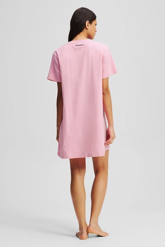 Одежда Хлопковая ночная рубашка Karl Lagerfeld IKON A3W45007 розовый