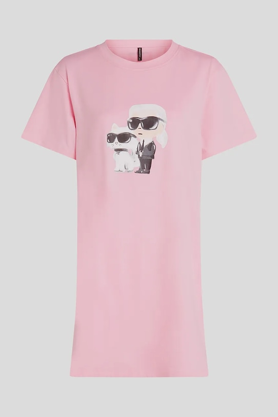 Хлопковая ночная рубашка Karl Lagerfeld IKON A3W45007 розовый