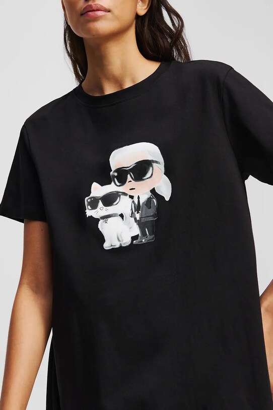 Бавовняна нічна сорочка Karl Lagerfeld IKON A3W45007 чорний AA00