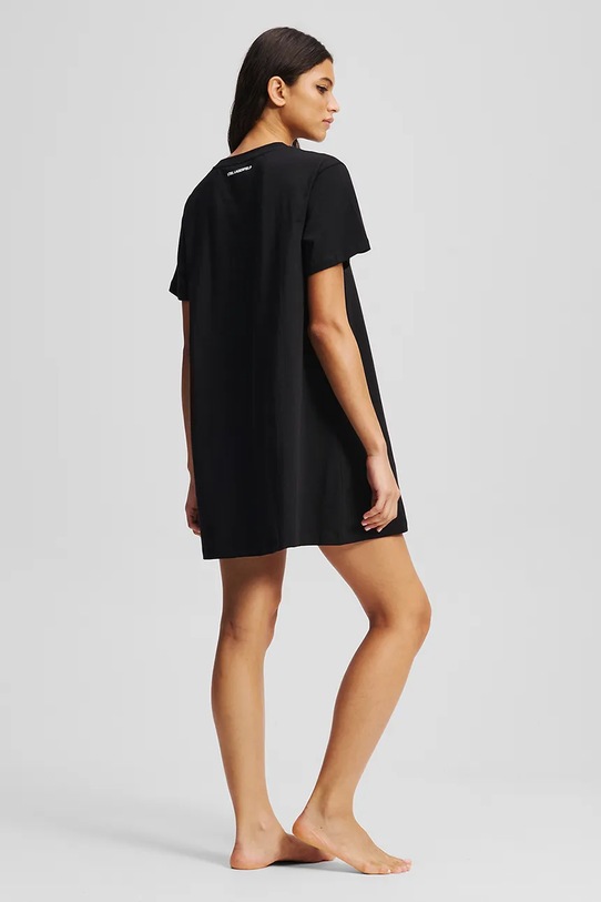 Одяг Бавовняна нічна сорочка Karl Lagerfeld IKON A3W45007 чорний