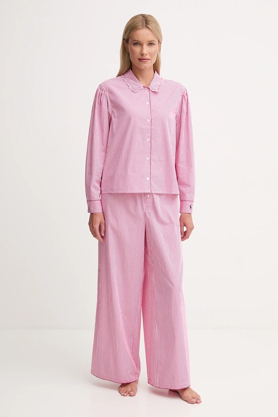 Polo Ralph Lauren piżama bawełniana wzorzyste różowy 4P0374