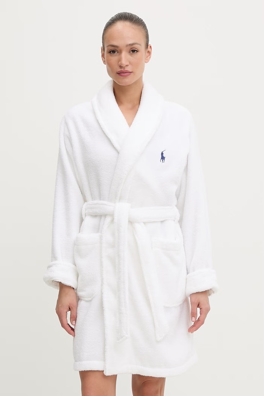 Polo Ralph Lauren szlafrok frotte damski bawełniany 4P0396 biały AA00