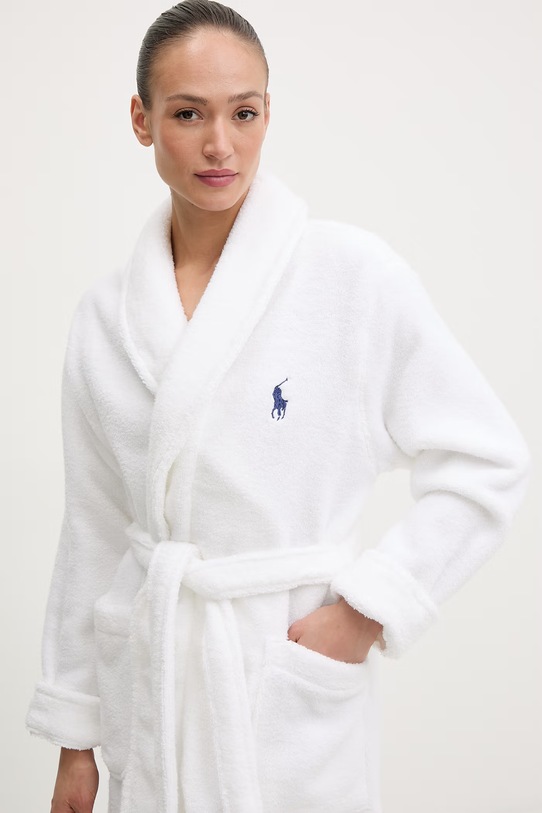 Polo Ralph Lauren szlafrok frotte damski bawełniany biały 4P0396