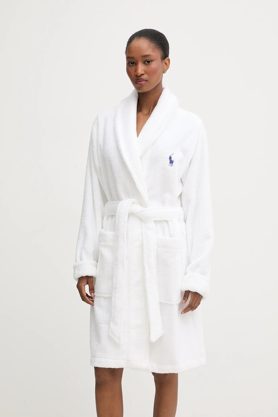 Polo Ralph Lauren szlafrok bawełniany 4P0396 biały AA00