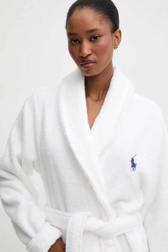 Polo Ralph Lauren szlafrok bawełniany biały 4P0396
