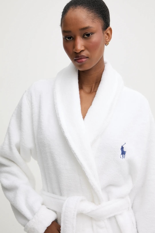 Polo Ralph Lauren szlafrok bawełniany biały 4P0396