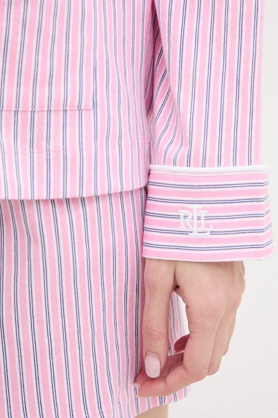 Памучна пижама Lauren Ralph Lauren ILN12277 розов