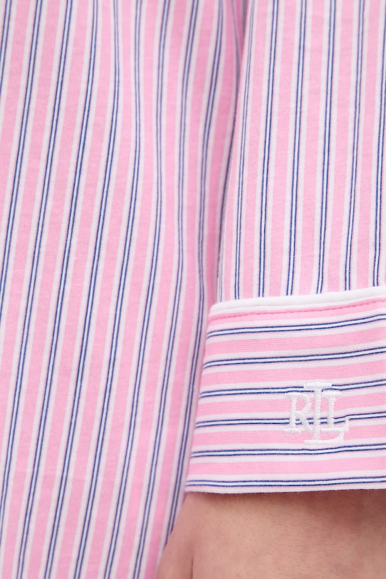 Bavlnená nočná košeľa Lauren Ralph Lauren ružová ILN32277