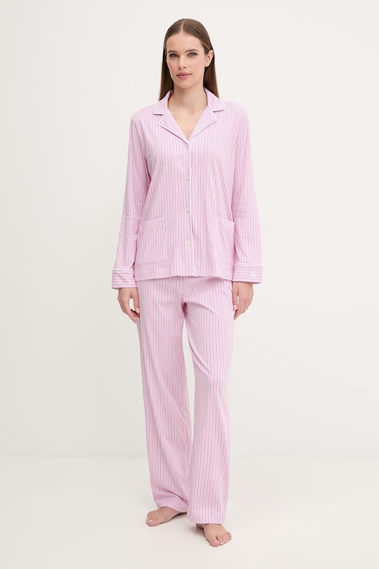 Bavlnené pyžamo Lauren Ralph Lauren bavlna ružová ILN92277