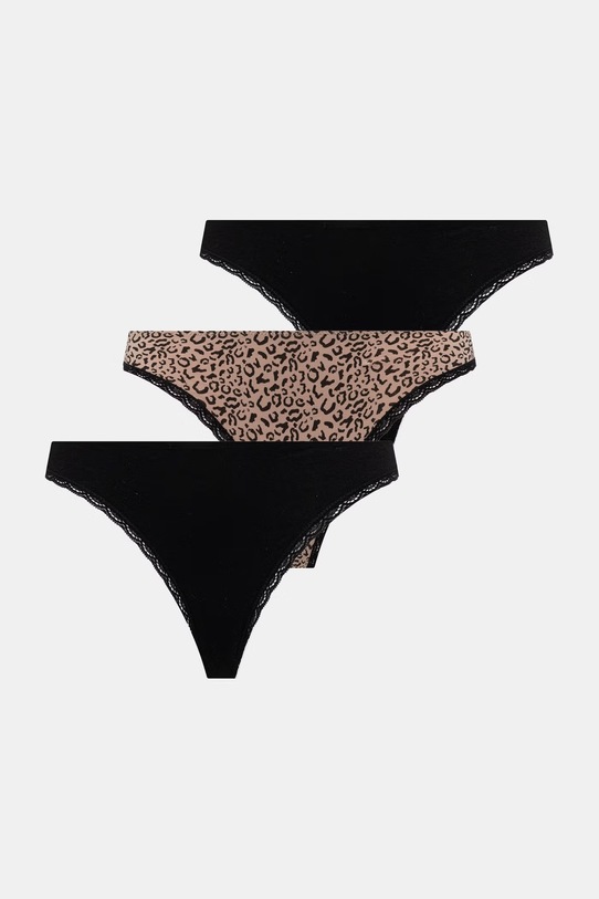 Fila stringi damskie z bawełną 3-pack czarny FU6377/3