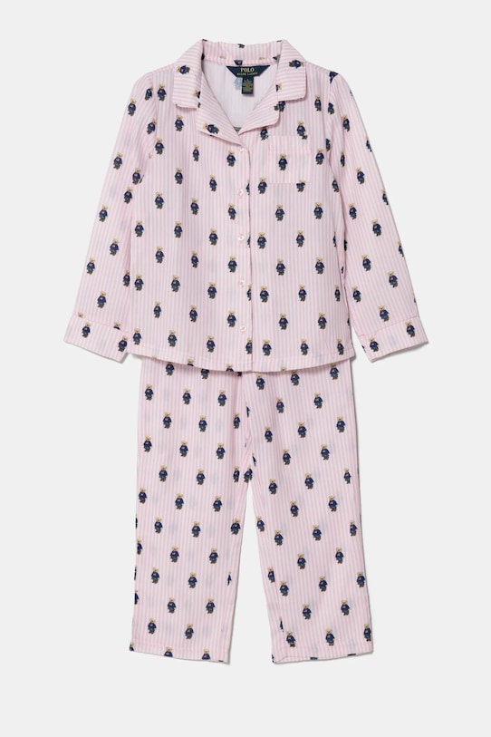 Polo Ralph Lauren piżama bawełniana dziecięca komplet różowy 3P0094