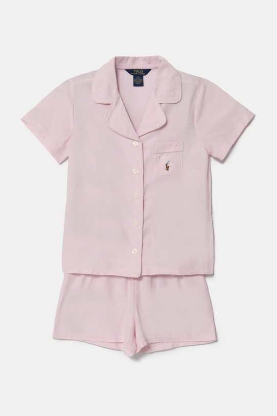 Детска памучна пижама Polo Ralph Lauren комплект розов 4P0122