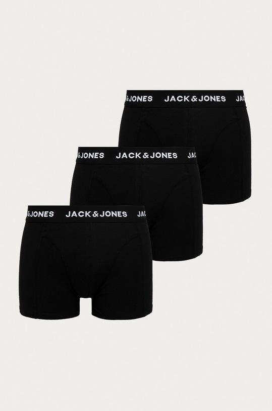 Jack & Jones - Bokserki (3-pack) dzianina czarny 12171944