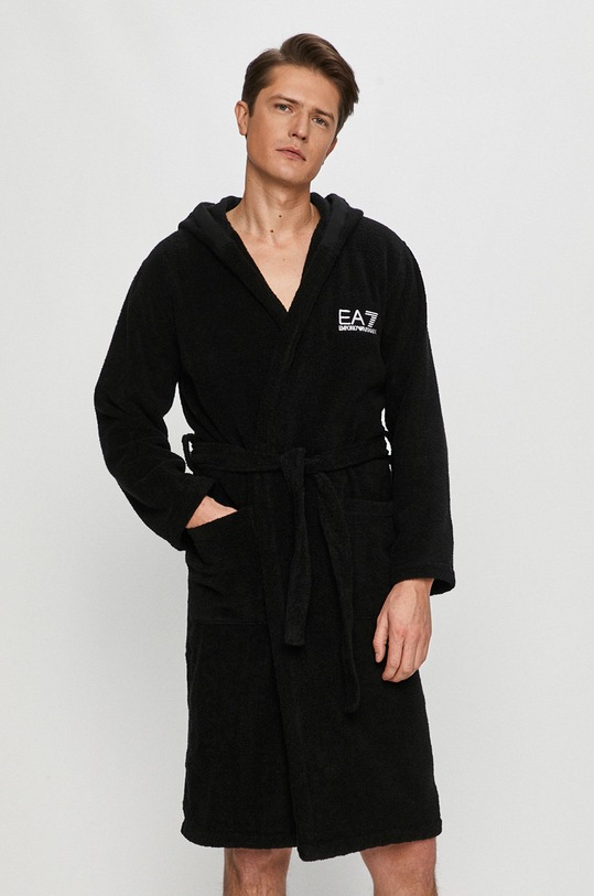 EA7 Emporio Armani - Kućni ogrtač pamuk crna 904018.CC791