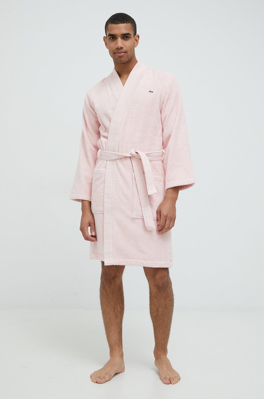 Bavlněný župan Lacoste LDEFILE růžová AA00