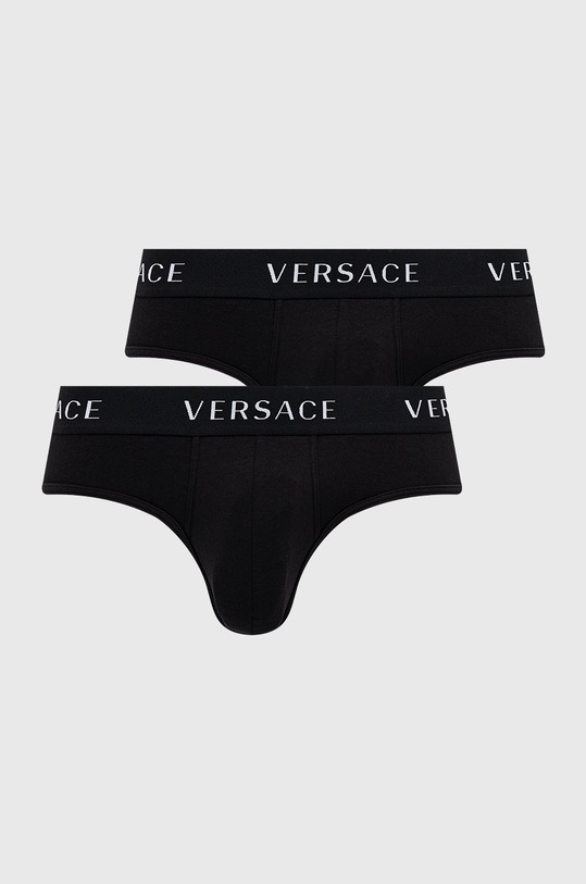 Versace slipy (2-pack) bawełna czarny AU04019.NOS