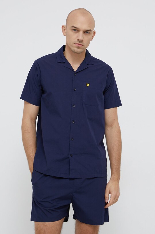 Бавовняна піжама Lyle & Scott бавовна темно-синій RILEY.9073