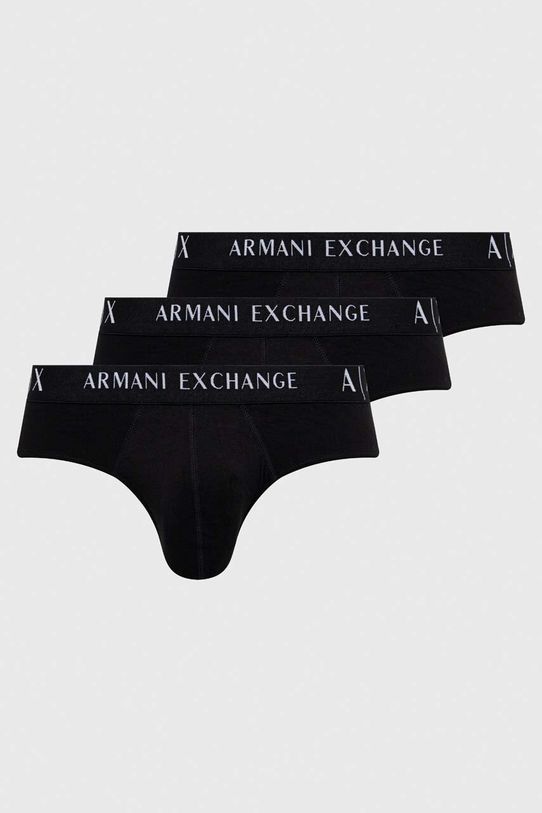 Slip gaćice Armani Exchange 3-pack pletivo crna 957024.CC282.NOS