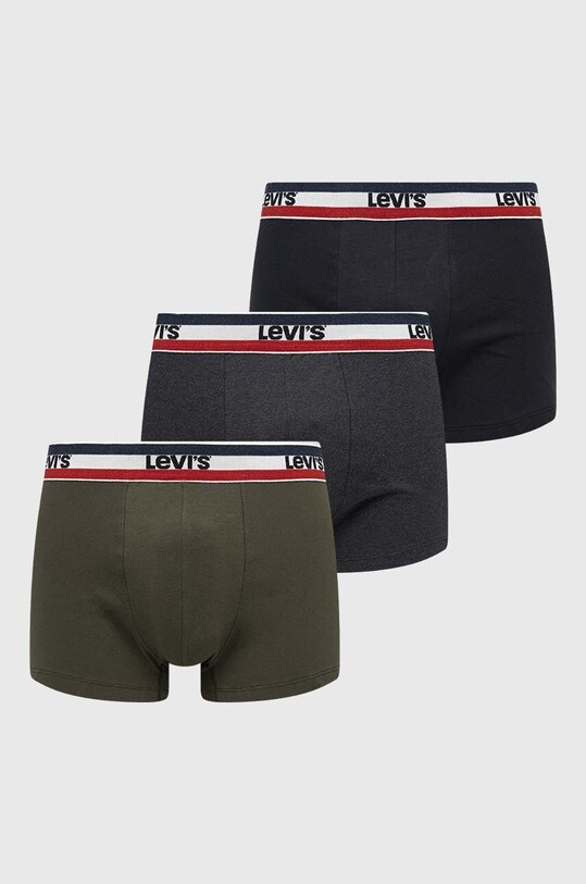 Levi's bokserki 3-pack dzianina zielony 37149.0814