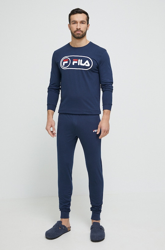 Fila set de pijama de bumbac set bleumarin FPS1129