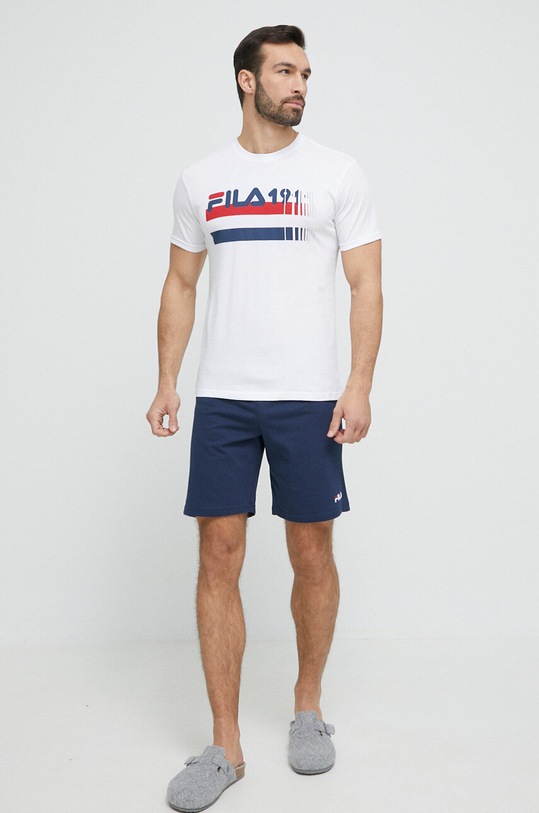 Fila set de pijama de bumbac set bleumarin FPS1134