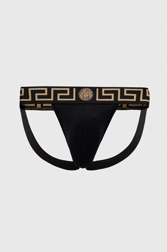 Εσώρουχο jockstrap Versace πλεκτό ύφασμα μαύρο AUU01017