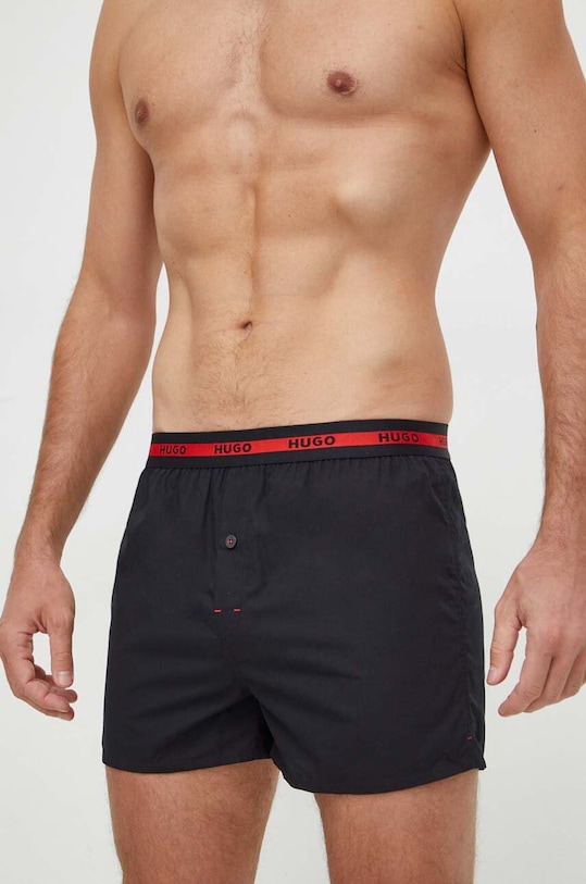 Bavlněné boxerky HUGO 2-pack látka černá 50493950