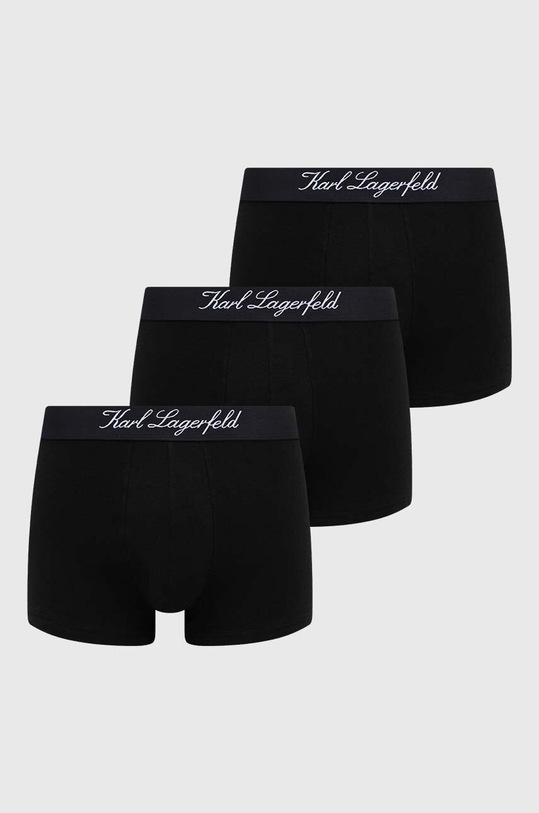 Boxerky Karl Lagerfeld 3-pak pletenina čierna 231M2101