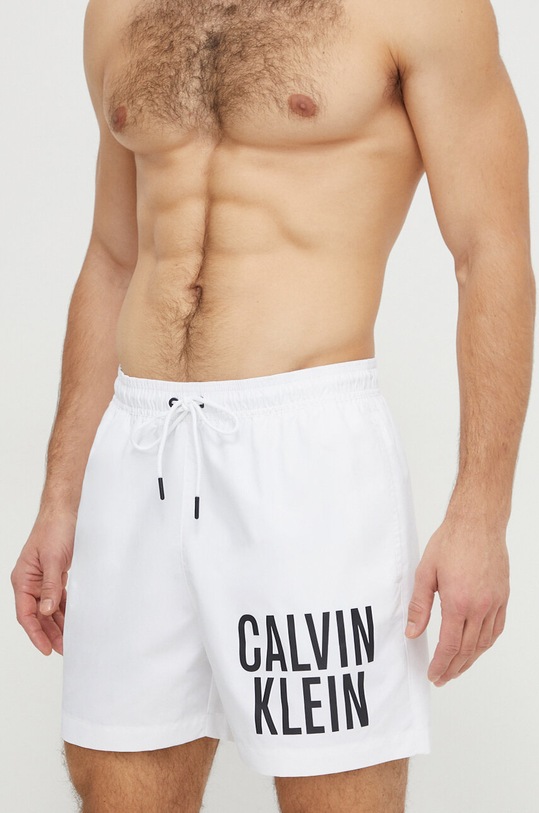 Odzież Calvin Klein szorty kąpielowe KM0KM00739 biały