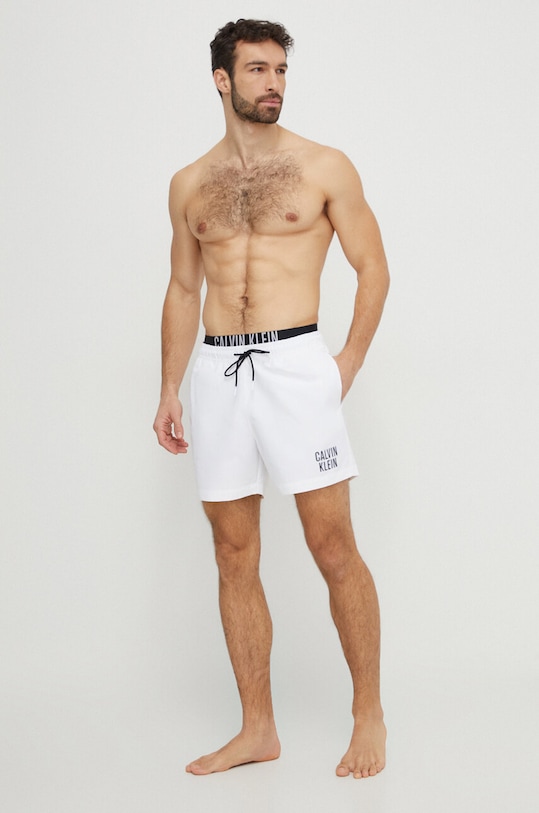Calvin Klein szorty kąpielowe KM0KM00740 biały AA00