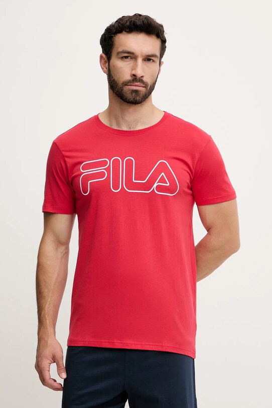 Bavlnené pyžamo Fila FPS1191 červená SS25