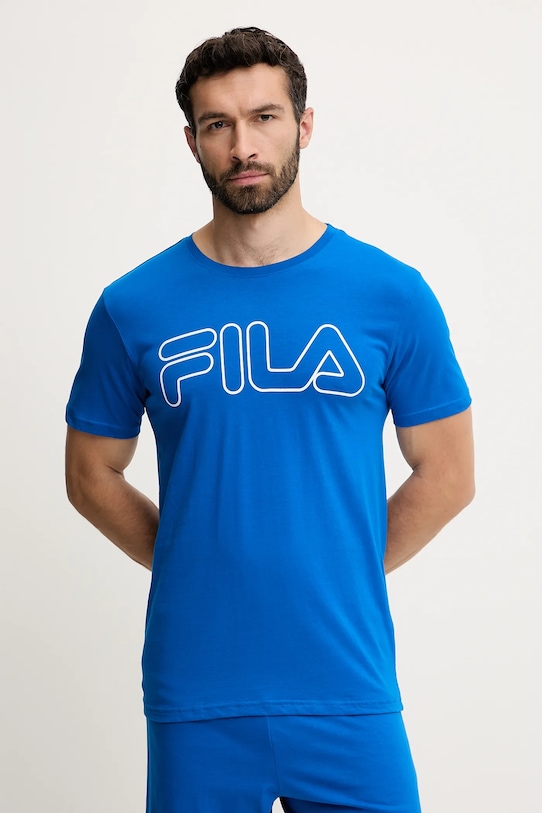 Pamučna pidžama Fila FPS1191 ljubičasta SS25