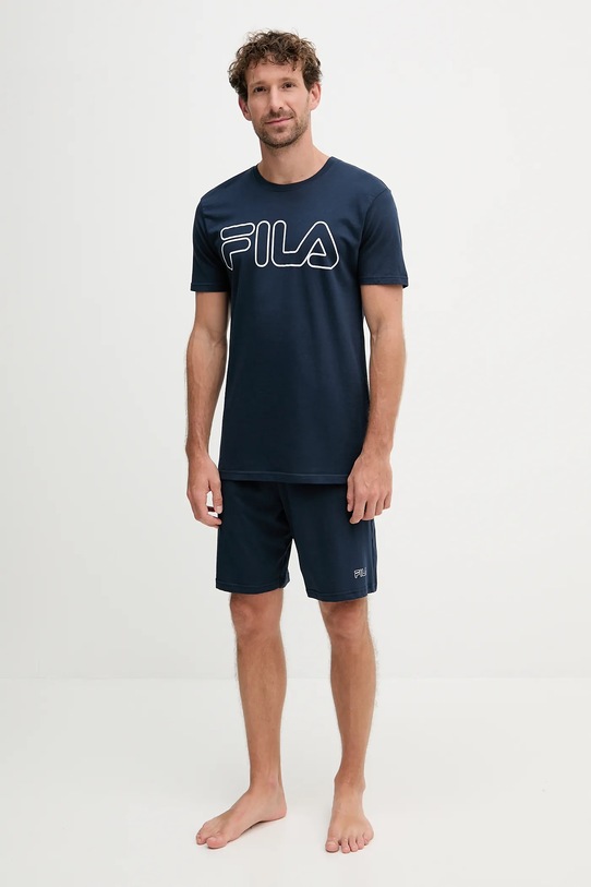 Fila set de pijama de bumbac FPS1191 bleumarin SS25