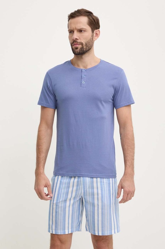 Fila pijamale de bumbac uni albastru FPS1193