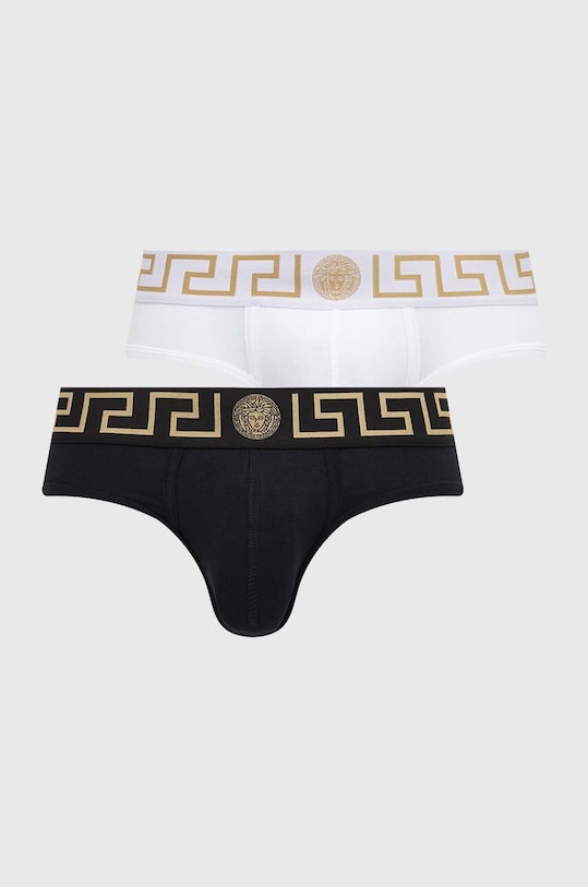 Versace slipy 2-pack nadruk biały AU10180.1A10011
