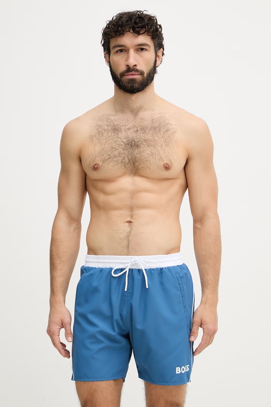 BOSS pantaloncini da bagno da uomo Starfish blu 50514429