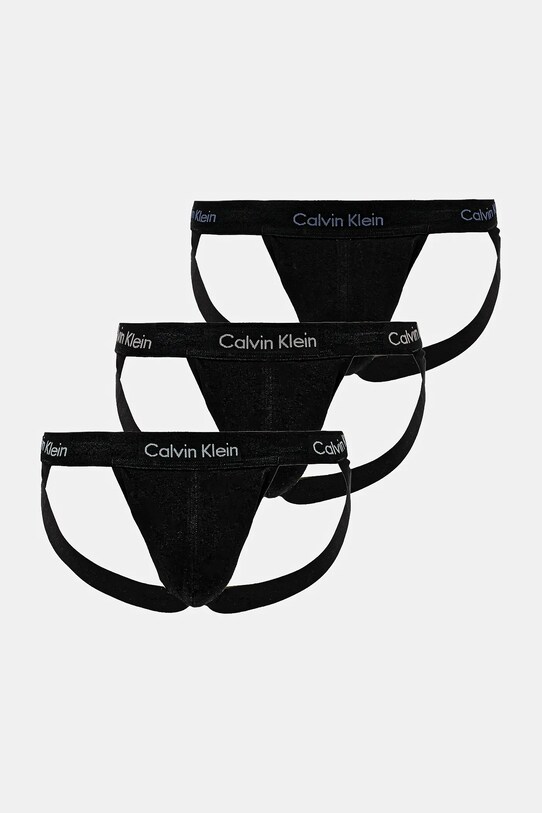 Труси джоки (jockstrap) Calvin Klein Underwear 3-pack трикотаж чорний 000NB3363A