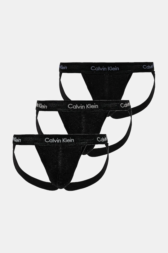 Calvin Klein Underwear jockstrap 3-pack dzianina czarny 000NB3363A