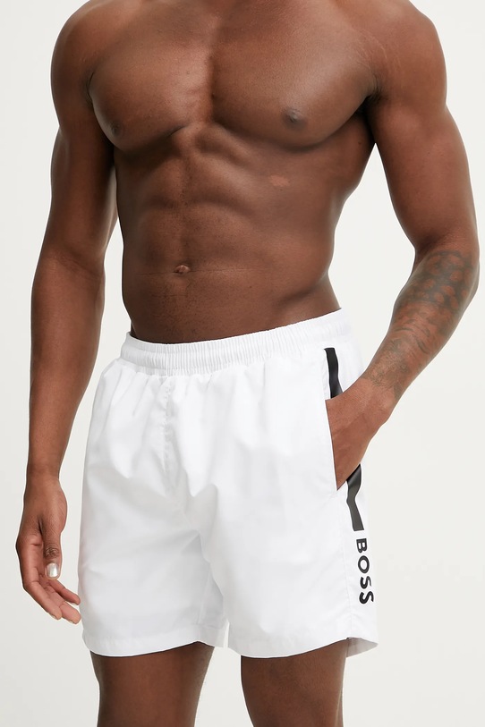 Plavkové šortky BOSS Dolphin Planet friendly bílá 50508963
