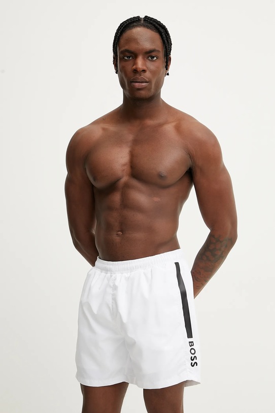 Plavkové šortky BOSS Dolphin 50508963 bílá AA00