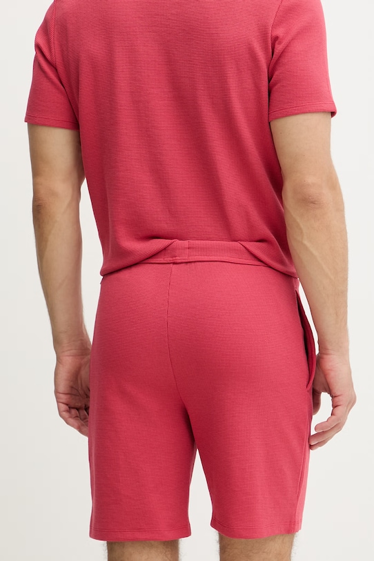 Дрехи BOSS домашен къс панталон мъжки с памук Waffle Shorts 50535884 червен