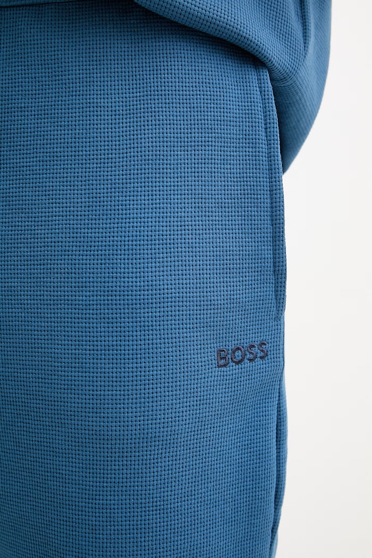 BOSS домашен къс панталон мъжки с памук Waffle Shorts син 50535884