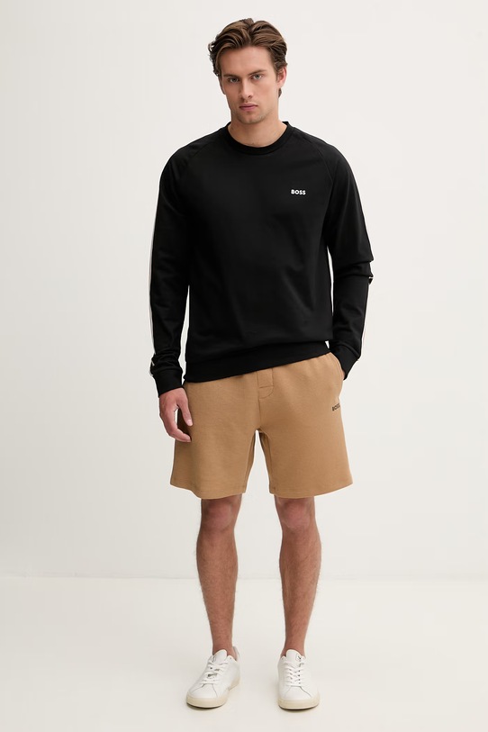 BOSS loungewear šortky pánské s bavlnou Waffle Shorts 50535884 hnědá AA00