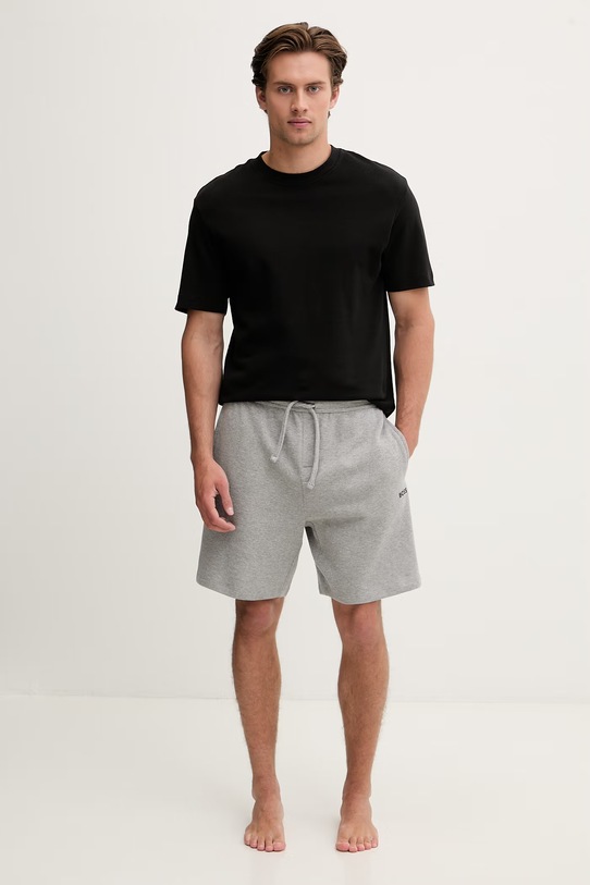 BOSS loungewear šortky pánské s bavlnou Waffle Shorts 50535884 šedá AA00