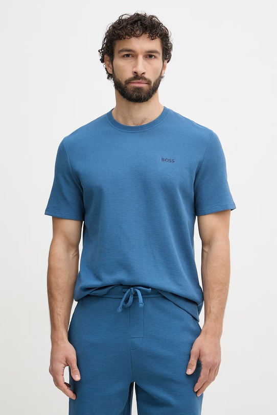 BOSS T-shirt lounge da uomo Waffle T-Shirt blu 50535891