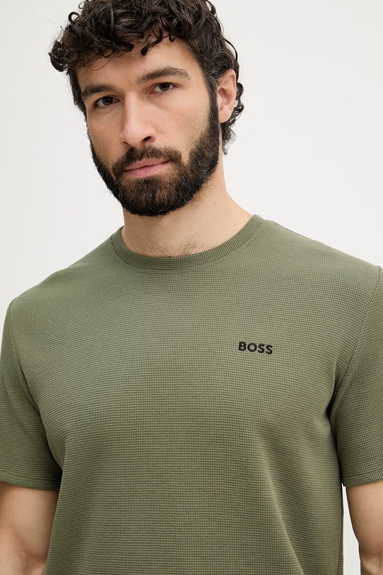 BOSS T-shirt lounge da uomo Waffle T-Shirt verde 50535891