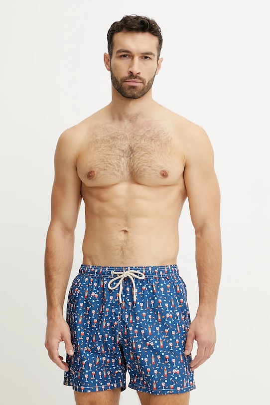 Kratke hlače za kupanje MC2 Saint Barth Planet friendly mornarsko plava LIG0003.02709H