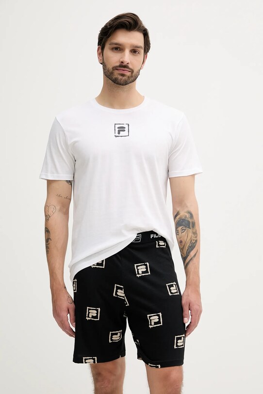 Fila pijamale de bumbac cu modele alb FPS1221